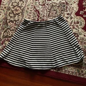Navy blue and white striped skirt